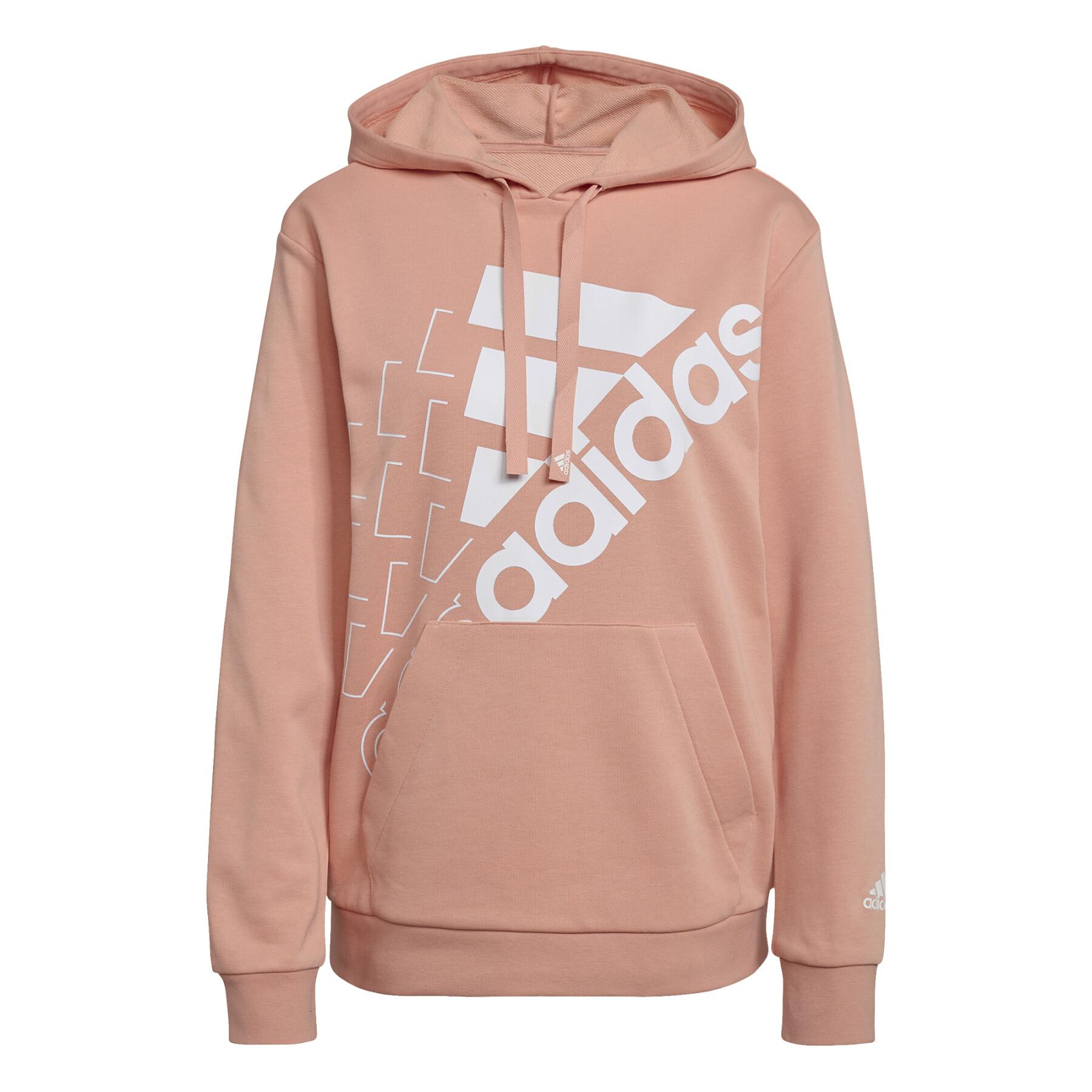 Hoodie Dames adidas Brand Love Slanted Logo Relaxed
