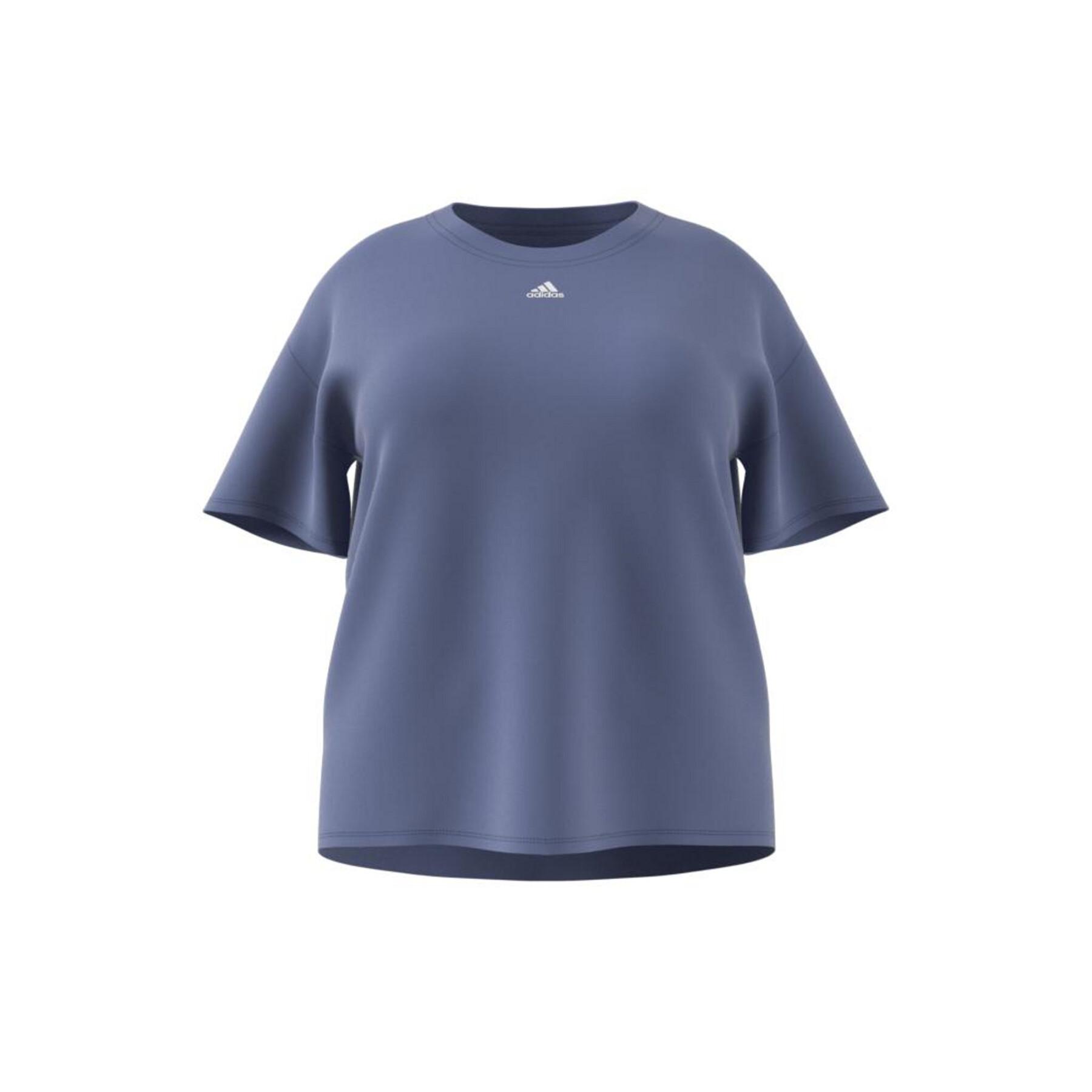 Dames-T-shirt adidas Training 3-Stripes Aeroready (Grandes tailles)
