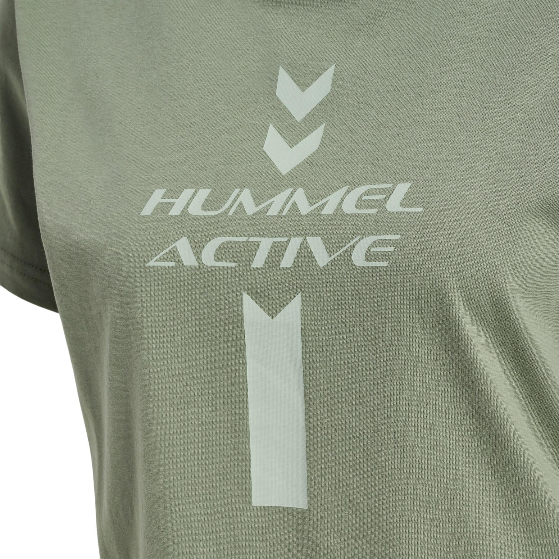 Dames-T-shirt in grafisch katoen Hummel Active