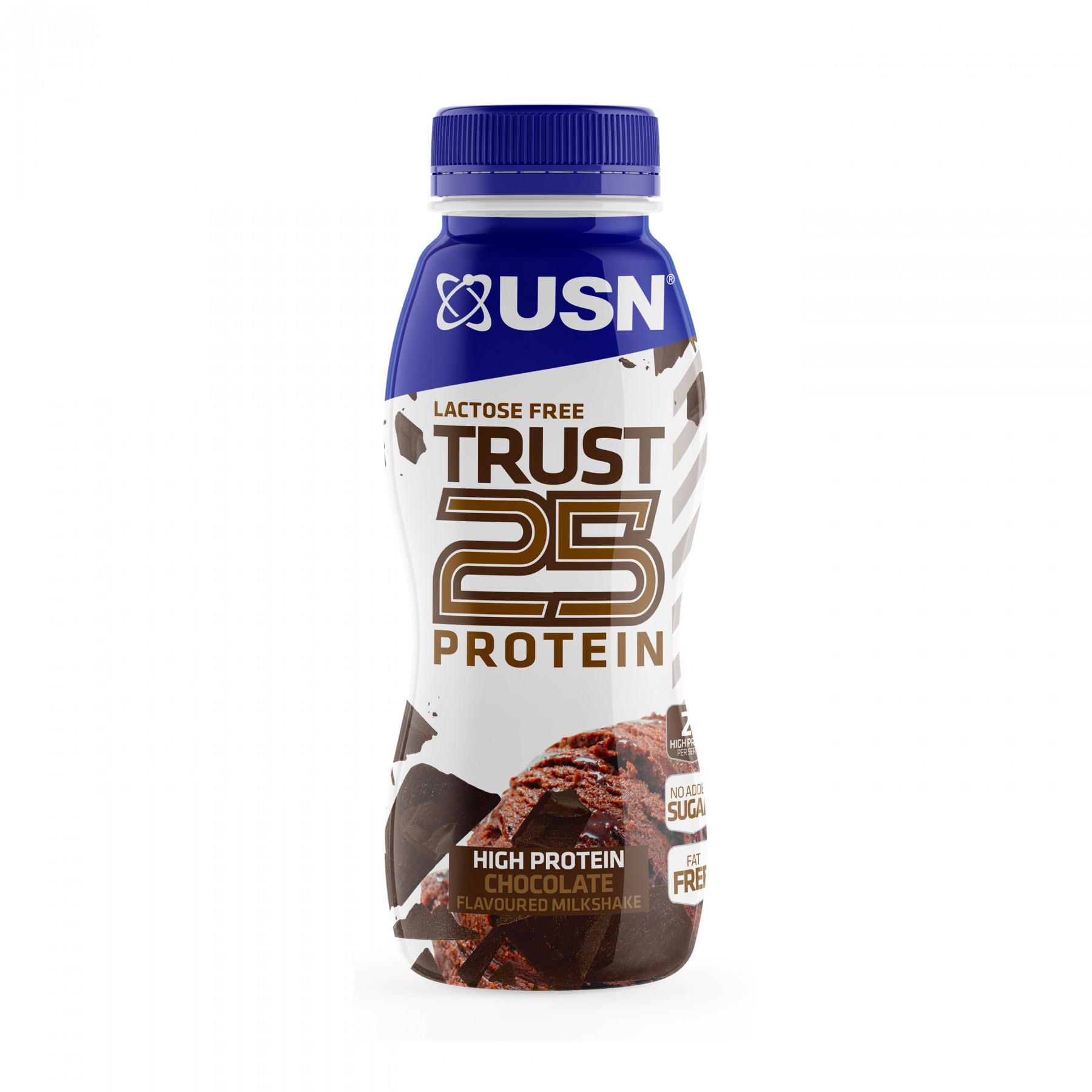 Set van 8 proteïneshakes 330 ml USN Trust RTD 25 Chocolat